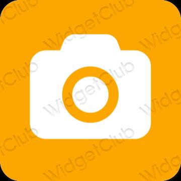 Estetický oranžový Camera ikony aplikací