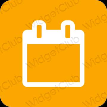 Esthétique orange Calendar icônes d'application