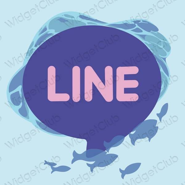Esteetiline lilla LINE rakenduste ikoonid