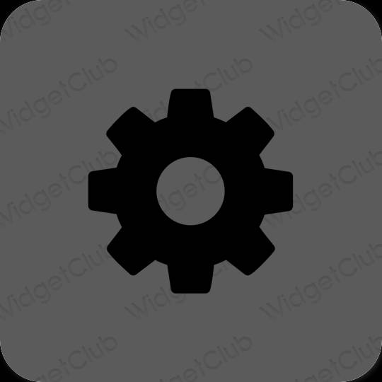 Aesthetic gray Settings app icons