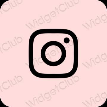 Estetinis pastelinė rožinė Instagram programėlių piktogramos