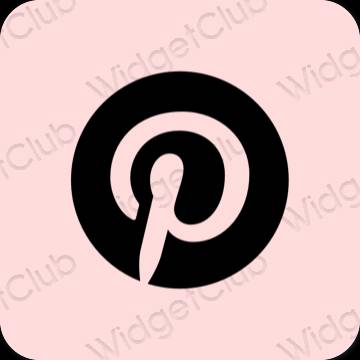 Estetinis pastelinė rožinė Pinterest programėlių piktogramos