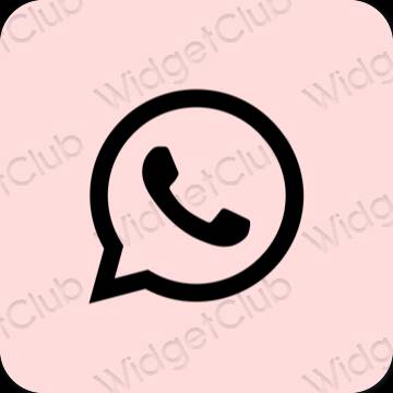 Estetinis rožinis WhatsApp programėlių piktogramos