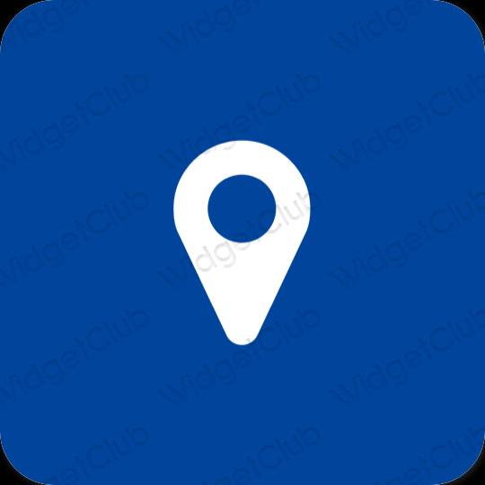 Thẩm mỹ màu xanh da trời Google Map biểu tượng ứng dụng