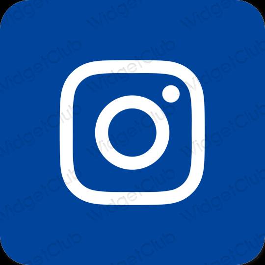 Estetinis mėlyna Instagram programėlių piktogramos