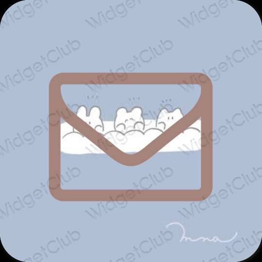 Esthétique bleu pastel Gmail icônes d'application