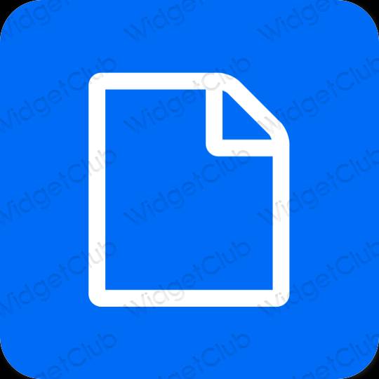 Aesthetic neon blue Files app icons