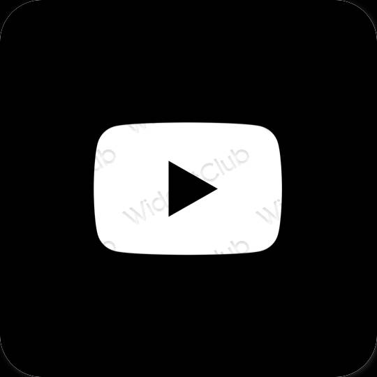 Stijlvol zwart Youtube app-pictogrammen