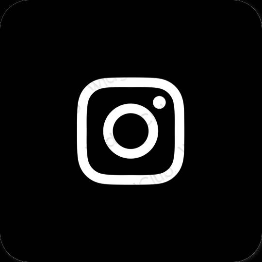 미적인 검은색 Instagram 앱 아이콘