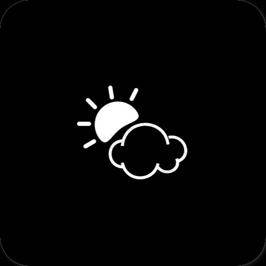 Estetik hitam Weather ikon aplikasi