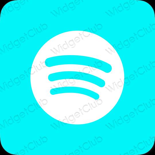 Estetico blu neon Spotify icone dell'app