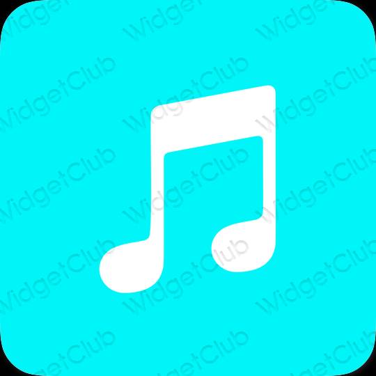 Ästhetisch blau Apple Music App-Symbole