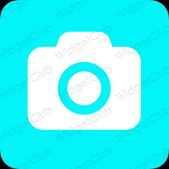 Aesthetic blue Camera app icons