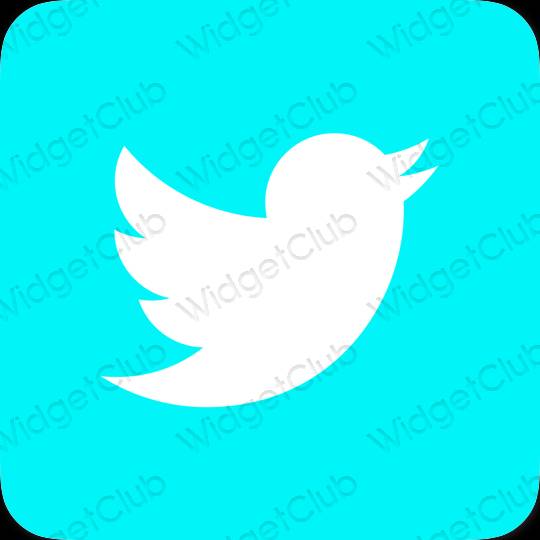 Estetico blu Twitter icone dell'app