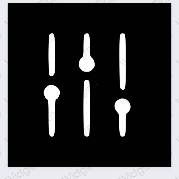 Stijlvol zwart Settings app-pictogrammen