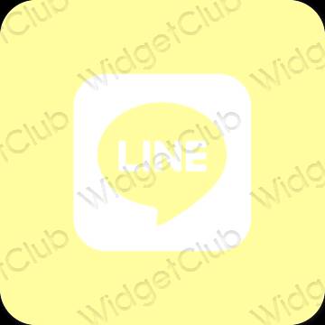 Ästhetisch gelb LINE App-Symbole
