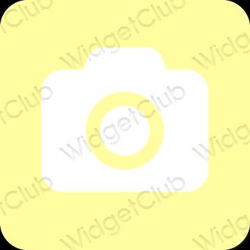 Æstetisk gul Camera app ikoner