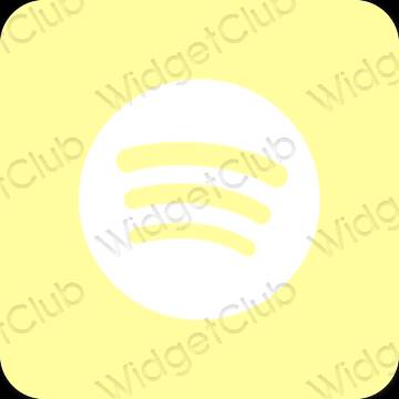 Estetski žuta boja Spotify ikone aplikacija
