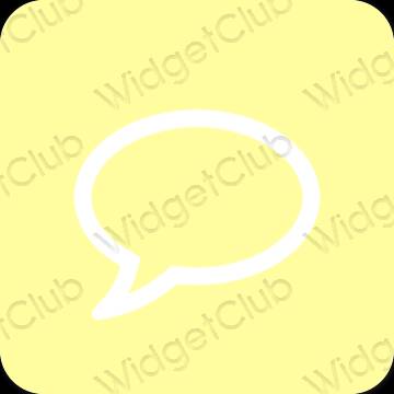 Estetik kuning Messages ikon aplikasi