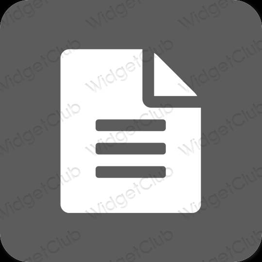 Estetico grigio Notes icone dell'app