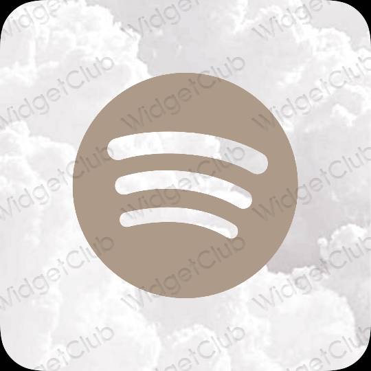 زیبایی شناسی رنگ بژ Spotify آیکون های برنامه