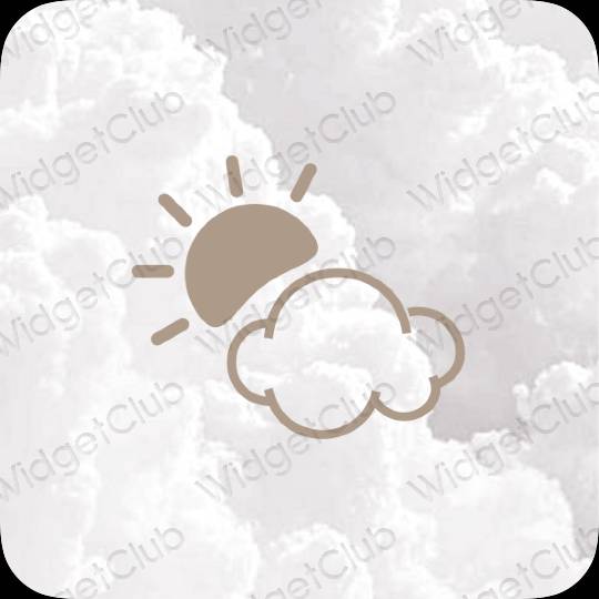 Aesthetic beige Weather app icons