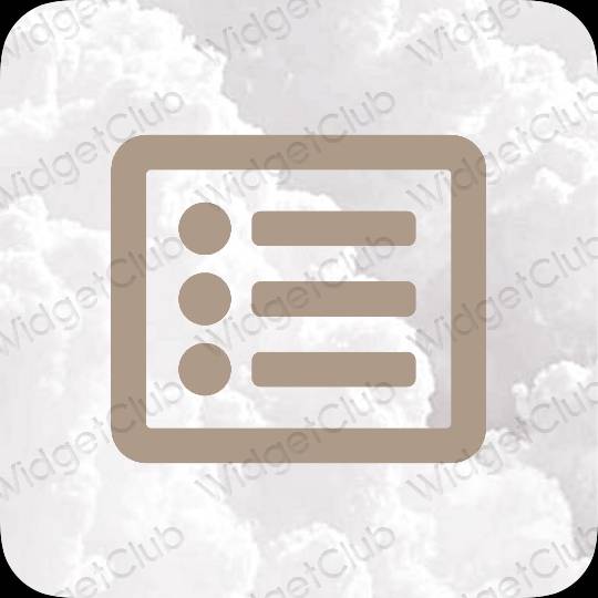 Aesthetic beige Reminders app icons