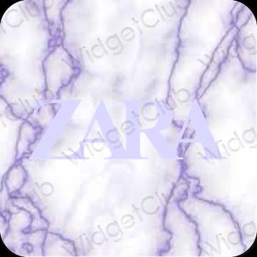 Esthétique mauve ZARA icônes d'application