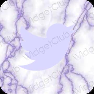 Aesthetic purple Twitter app icons