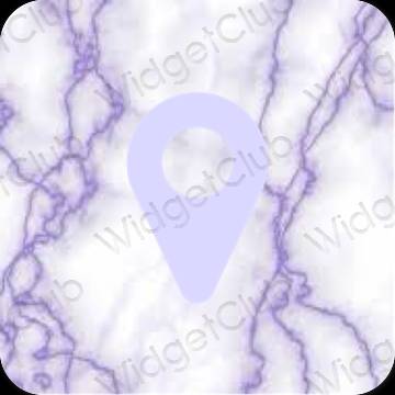 Ästhetisch Violett Map App-Symbole