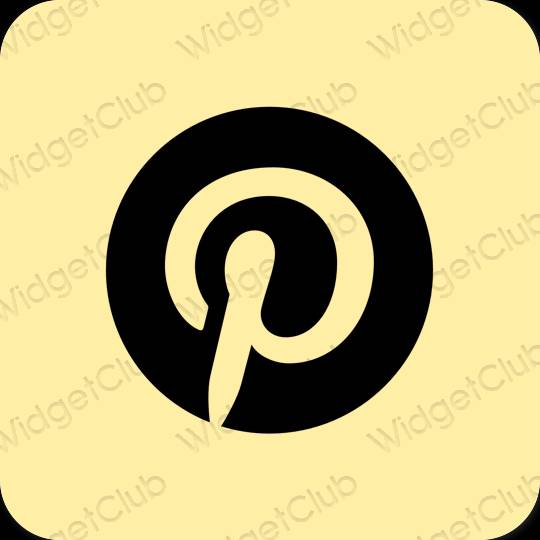 Estetik kuning Pinterest ikon aplikasi