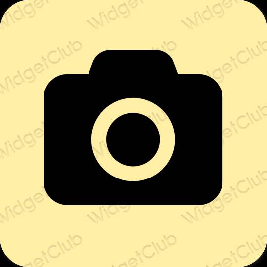 Estetik kuning Camera ikon aplikasi