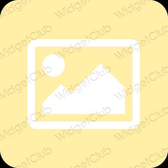 Aesthetic yellow Photos app icons