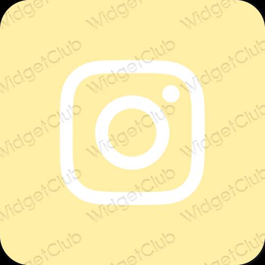 Esztétika sárga Instagram alkalmazás ikonok