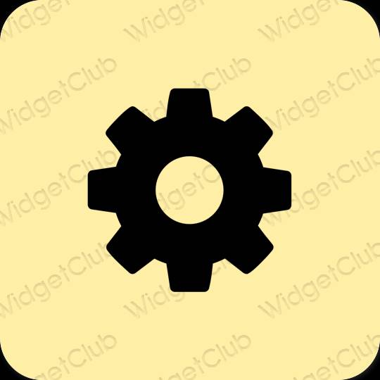 Estetis kuning Settings ikon aplikasi