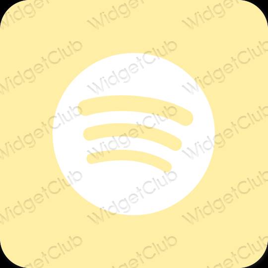 Estético amarelo Spotify ícones de aplicativos