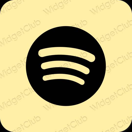Естетичний жовтий Spotify значки програм