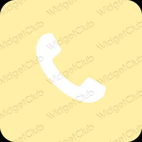 Estetik sarı Phone uygulama simgeleri