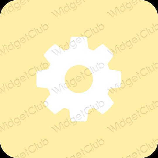 Estético amarelo Settings ícones de aplicativos
