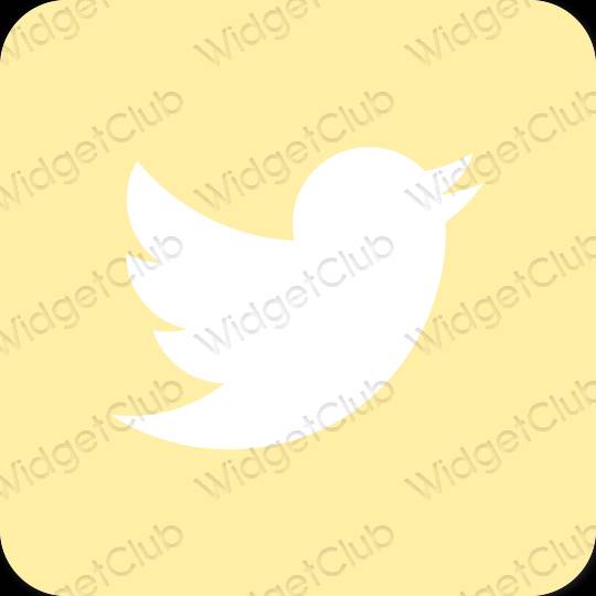 Estetický žlutá Twitter ikony aplikací