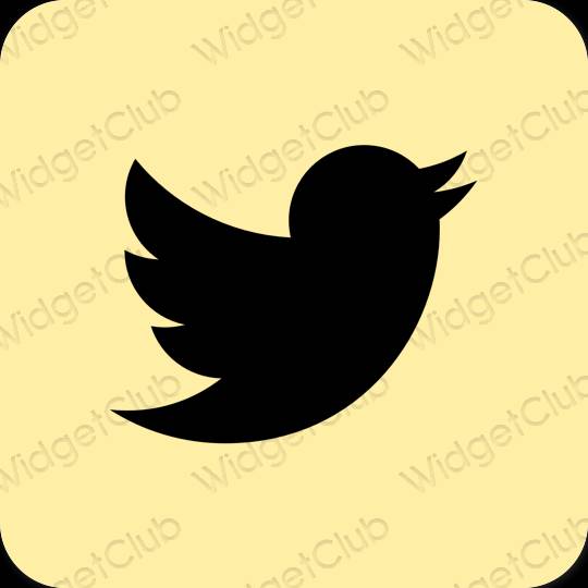 Esteetiline kollane Twitter rakenduste ikoonid