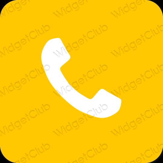Esthétique orange Phone icônes d'application