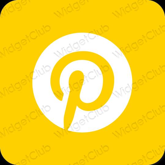미적인 주황색 Pinterest 앱 아이콘