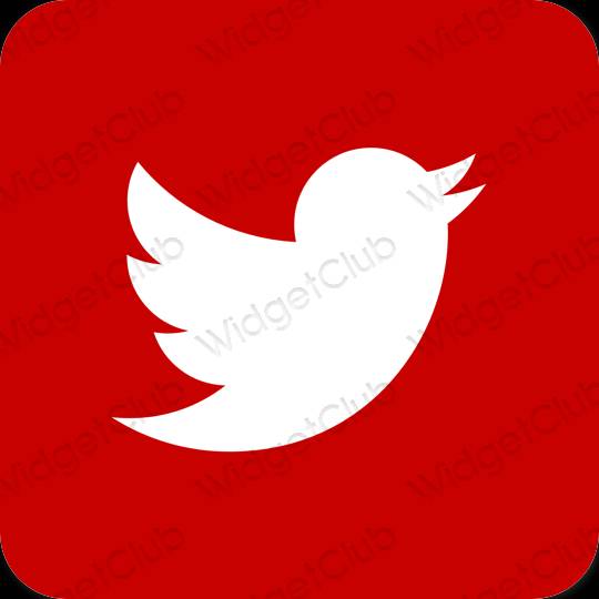 审美的 红色的 Twitter 应用程序图标