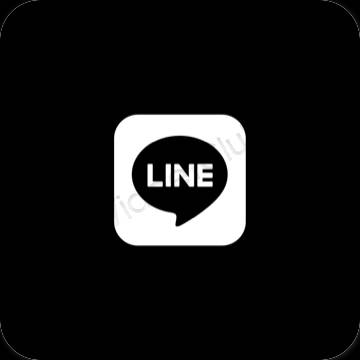 Estetické čierna LINE ikony aplikácií