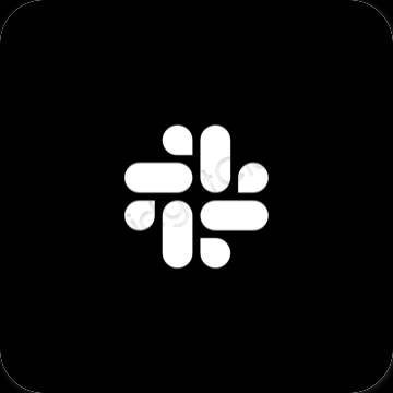 Estetik hitam Slack ikon aplikasi