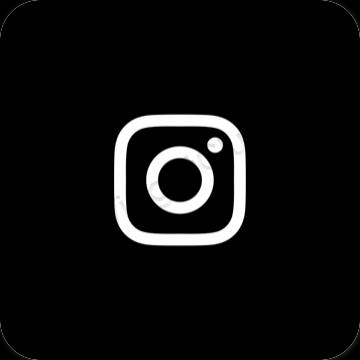 Aesthetic black Instagram app icons