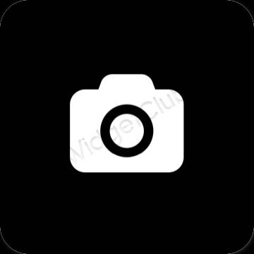Estetik siyah Camera uygulama simgeleri