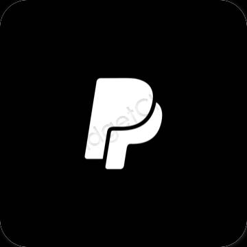Естетски црн Paypal иконе апликација