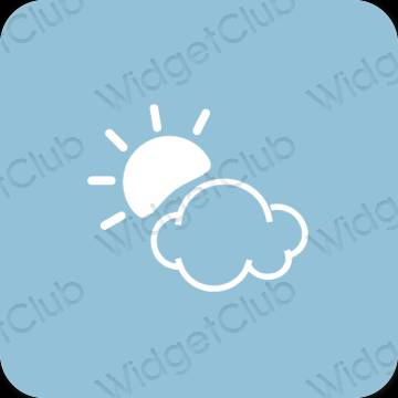 Aesthetic pastel blue Weather app icons